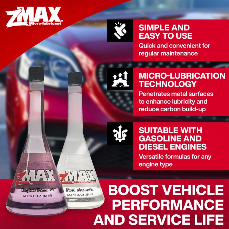 zMAX 58-011 - Engine & Fuel Formula Kit - Easy to Use - Reduces Carbon Build-Up & Lubricates Metal Extending Life of Car or Truck - Runs Efficiently, Improving Gas or Diesel Mileage - 12 oz - 2 Pack - Image 3